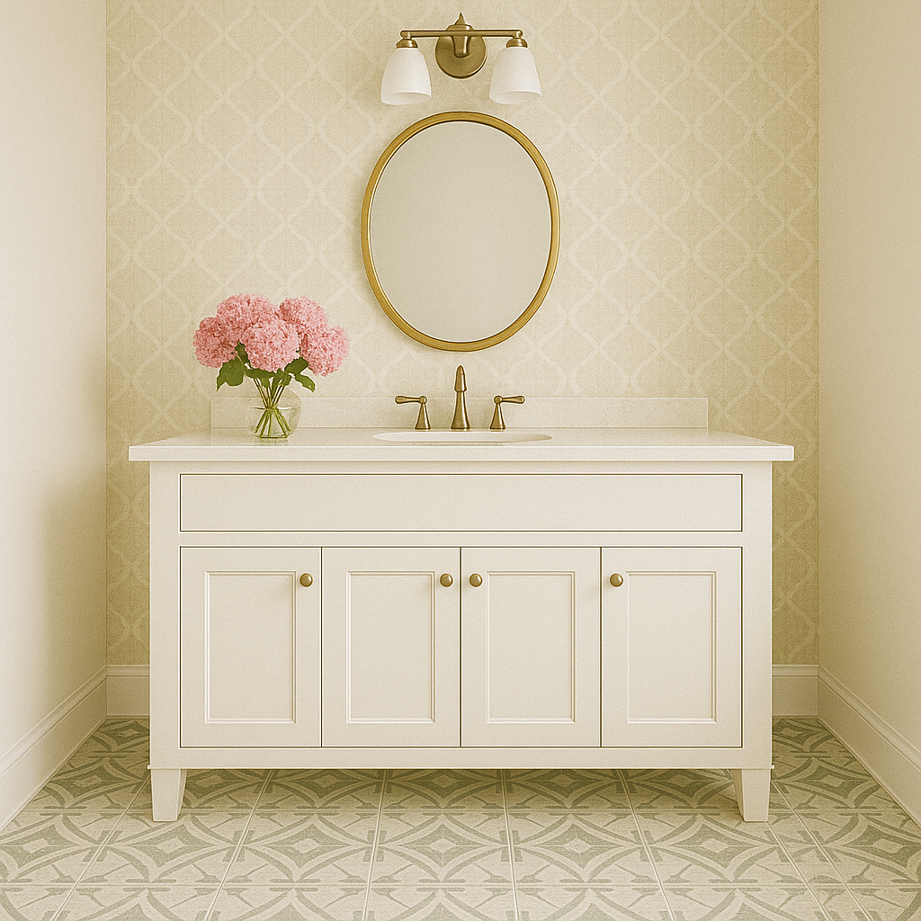 Remodeled Bathroom With Pattern Tile