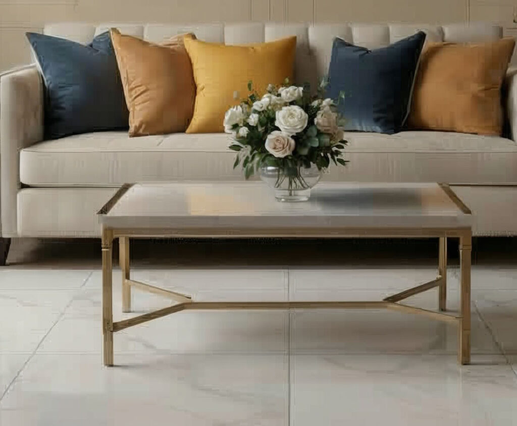 Remodeled Porcelain Flooring That Looks Like Marble