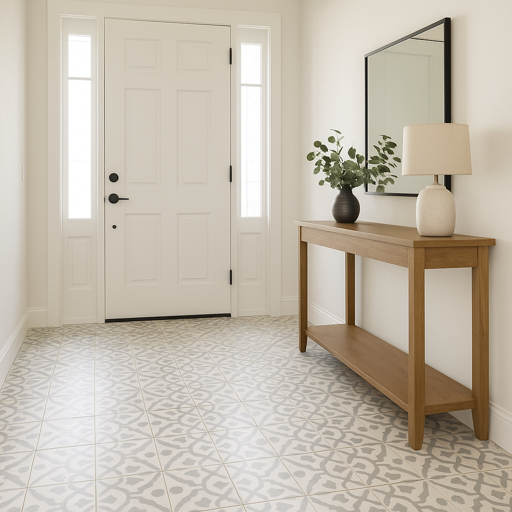Remodeled Home Entryway With Pattern Tile