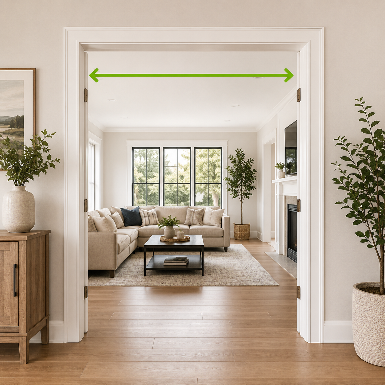 Interior remodel with wider doorways for improved accessibility