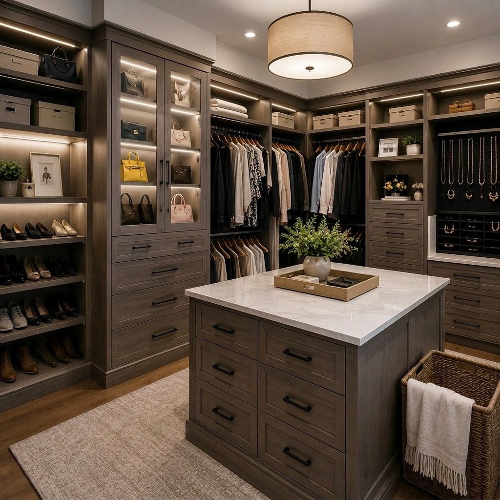Remodeled Master Bedroom Closet To Increase Storage Space