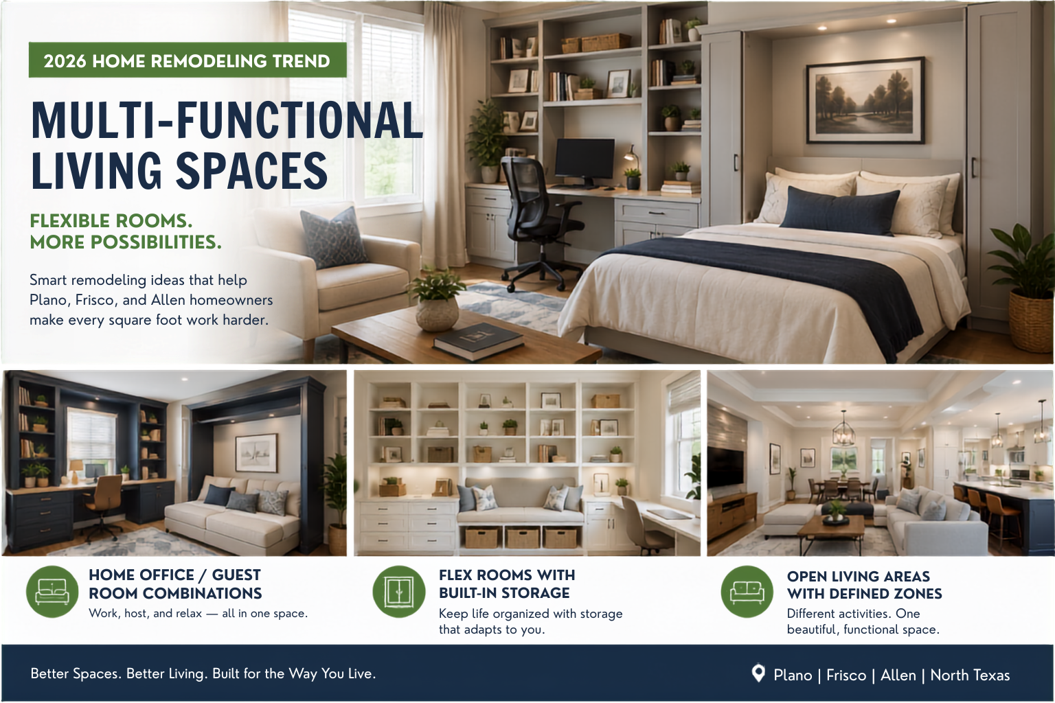 Multi Functional Living Spaces in Plano, Frisco, Allen TX